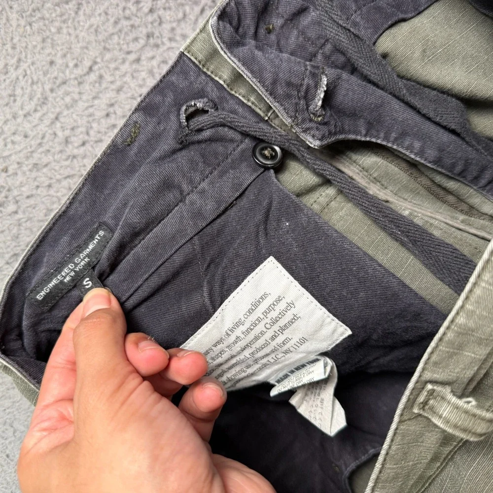 Engineered Garments FA Cargo Pants Mens S Green Ripstop Cotton Military USA Made
